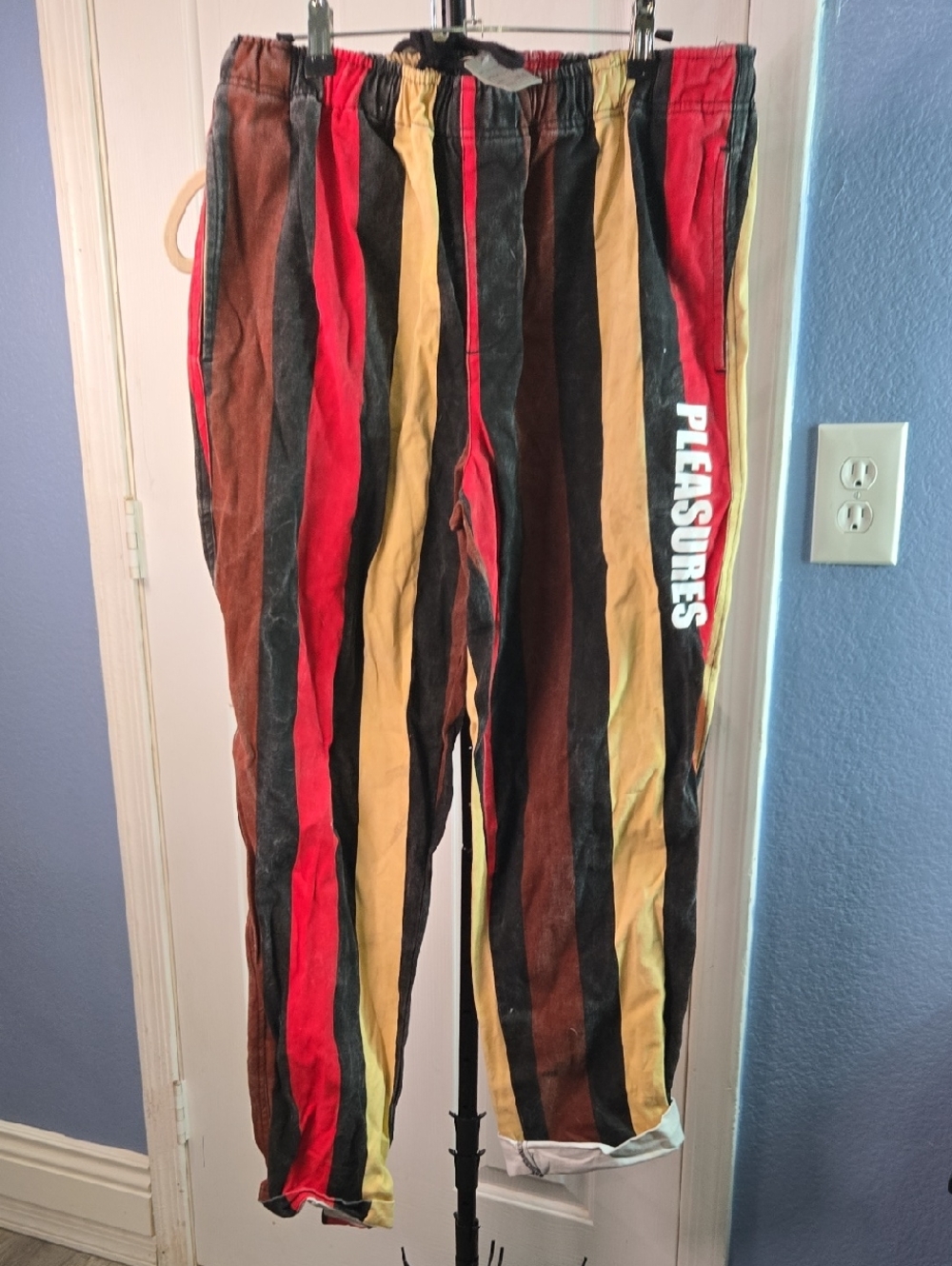 Pleasures Multicolor Striped Men's Joggers - Red, Black & Tan